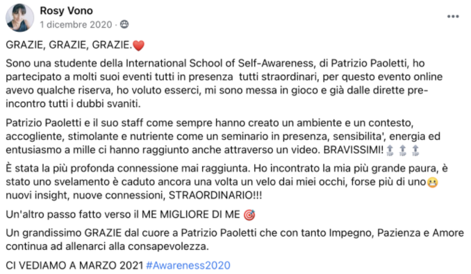 Testimonial Patrizio Paoletti Awareness