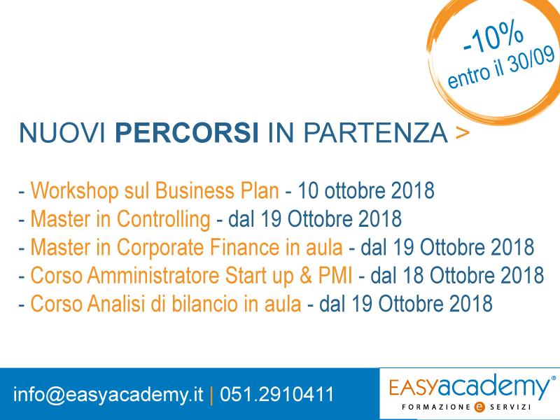 Nuovi percorsi #inFinance – Iscrizioni agevolate entro 30 Settembre 2018