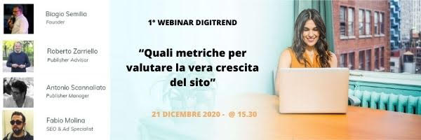 DIGITREND: Quali metriche per valutare la vera crescita del sito | WEBINAR GRATUITO